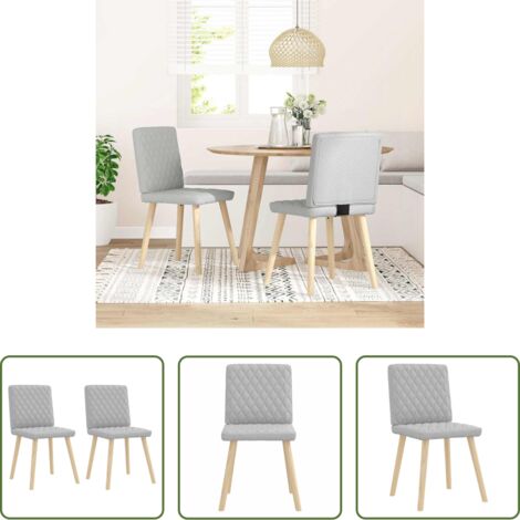 vidaXL Sedie da pranzo in tessuto -  Sedie da Pranzo 2 pz Grigio Nuvola in Tessuto