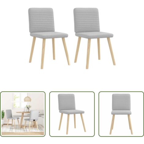 vidaXL Sedie da pranzo in tessuto -  Sedie da Pranzo 2 pz Grigio Nuvola in Tessuto