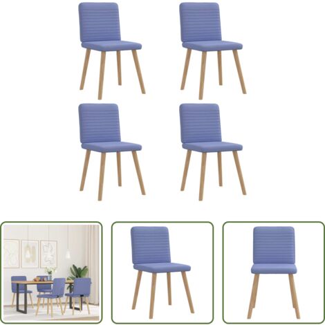 vidaXL Sedie da pranzo in tessuto -  Sedie da Pranzo 4 pz Blu Jeans in Tessuto