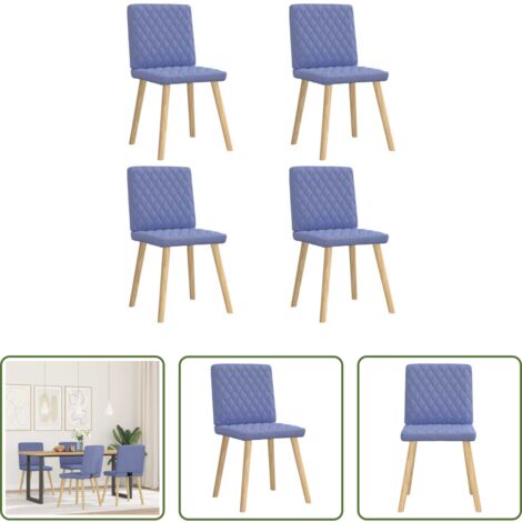 vidaXL Sedie da pranzo in tessuto -  Sedie da Pranzo 4 pz Blu Jeans in Tessuto