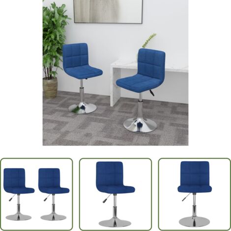 vidaXL Sedie da pranzo in tessuto -  Sedie da Pranzo Girevoli 2 pz Blu in Tessuto