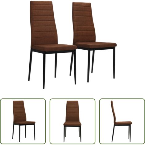 vidaXL Sedie da pranzo marroni -  Sedie da Pranzo 2 pz Marroni in Tessuto