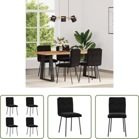 vidaXL Sedie da pranzo nere -  Sedie da Pranzo 4 pz Nere in Velluto