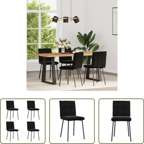 vidaXL Sedie da pranzo nere -  Sedie da Pranzo 4 pz Nere in Velluto