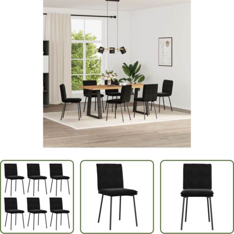 vidaXL Sedie da pranzo nere -  Sedie da Pranzo 6 pz Nere in Velluto