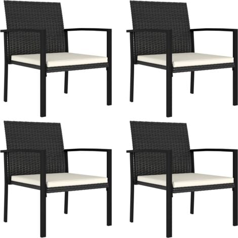 MINKUROW 4 pz in Polyrattan Nero