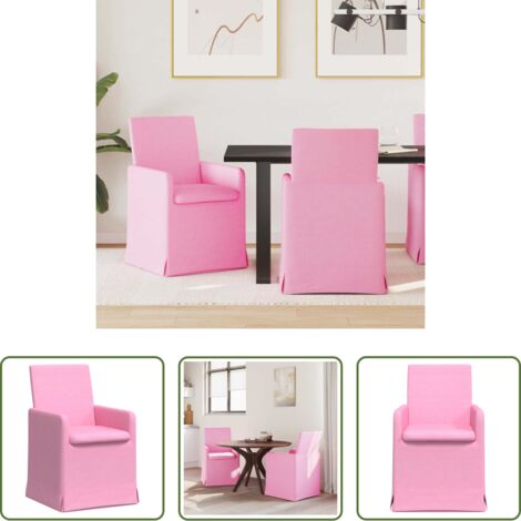 vidaXL Sedie da pranzo rosa -  Sedie da pranzo 2 pcs Rosa 57 x 67 x 95 cm Tessuto