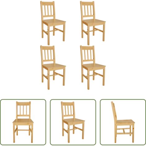 vidaXL Sedie da tavola -  Sedie da Pranzo 4 pz in Legno di Pino