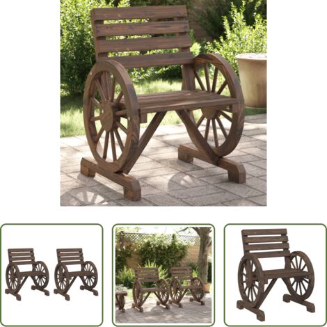 vidaXL Sedie da terrazza -  Sedie da Giardino 2 pz 58x58x78,5 cm in Legno Massello di Abete