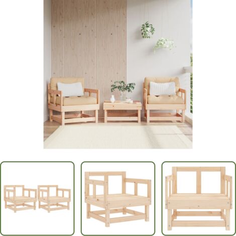vidaXL Sedie da terrazza -  Sedie da Giardino 2pz in Legno Massello Pino