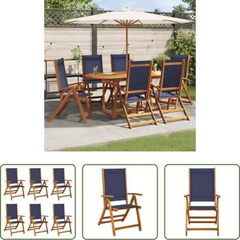 vidaXL Sedie da terrazza -  Sedie da Giardino Pieghevoli 6 pz Massello d'Acacia e Textilene