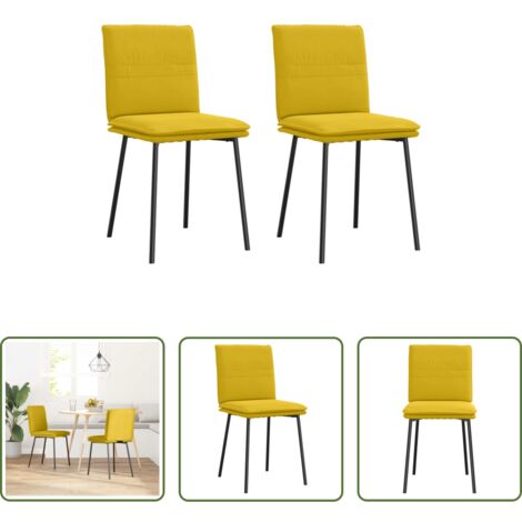 vidaXL Sedie ergonomiche -  Sedie da Pranzo 2 pz Gialle in Velluto