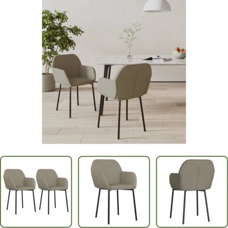vidaXL Sedie ergonomiche -  Sedie da Pranzo 2 pz Grigio Chiaro in Velluto