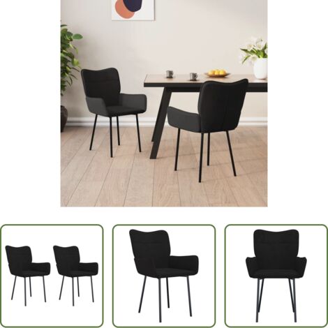 vidaXL Sedie ergonomiche -  Sedie da Pranzo 2 pz Nere in Velluto