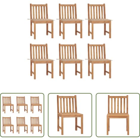 vidaXL Sedie esterne -  Sedie da Giardino 6 pz con Cuscini in Legno Massello di Teak