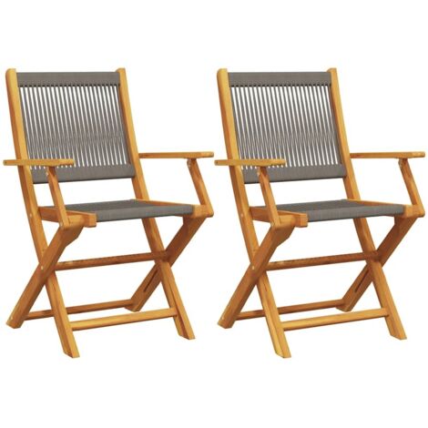 vidaXL Sedie Giardino 2pz Grigie Legno Massello Acacia e Polipropilene