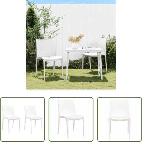 vidaXL Sedie impilabili -  Sedie da Giardino 2 pz Bianche 50x46x80 cm in Polipropilene