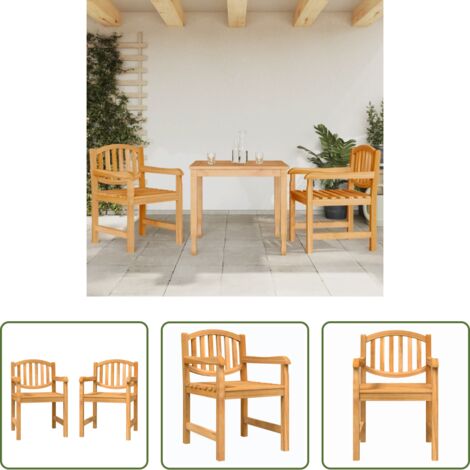 vidaXL Sedie in legno massello -  Sedie da Giardino 2 pz 58x59x88 cm in Legno Massello di Teak