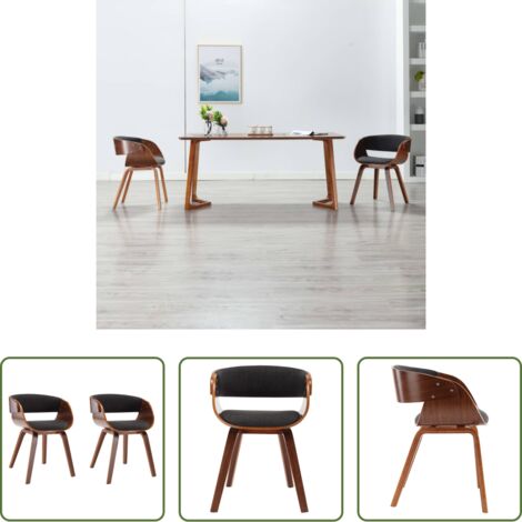 vidaXL Sedie in legno -  Sedie da Pranzo 2 pz Legno Curvato e Tessuto Grigio