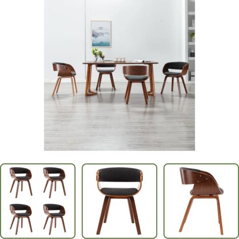 vidaXL Sedie in legno -  Sedie da Pranzo 4 pz Grigie in Legno Piegato e Tessuto