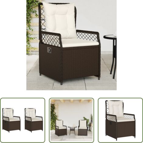 vidaXL Sedie in rattan -  Sedie da Giardino Reclinabili 2 pz Marrone in Polyrattan