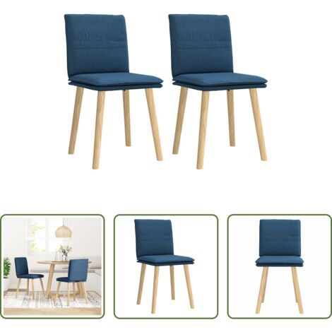 vidaXL Sedie in tessuto -  Sedie da Pranzo 2 pz Blu in Tessuto