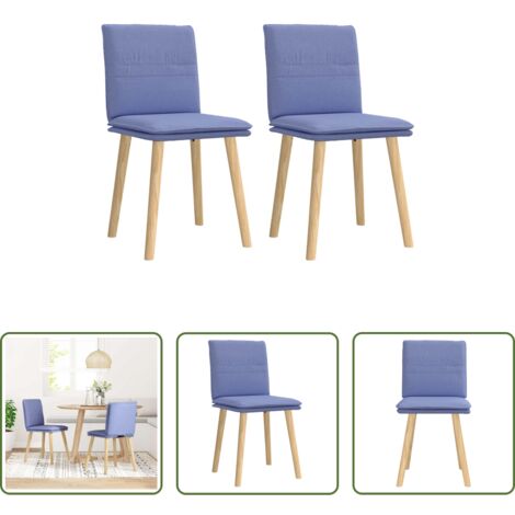vidaXL Sedie in tessuto -  Sedie da Pranzo 2 pz Blu Jeans in Tessuto
