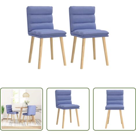 vidaXL Sedie in tessuto -  Sedie da Pranzo 2 pz Blu Jeans in Tessuto