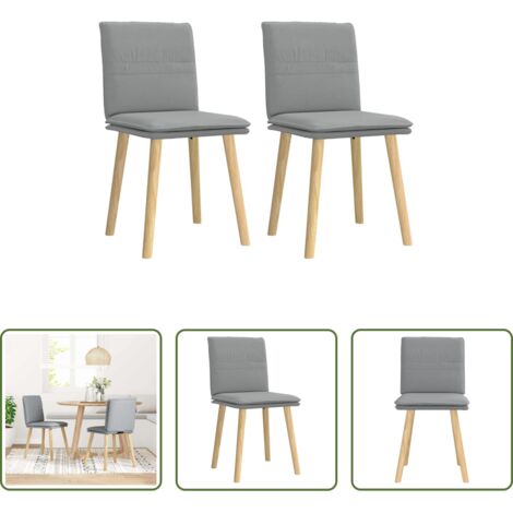 vidaXL Sedie in tessuto -  Sedie da Pranzo 2 pz Grigio Chiaro in Tessuto