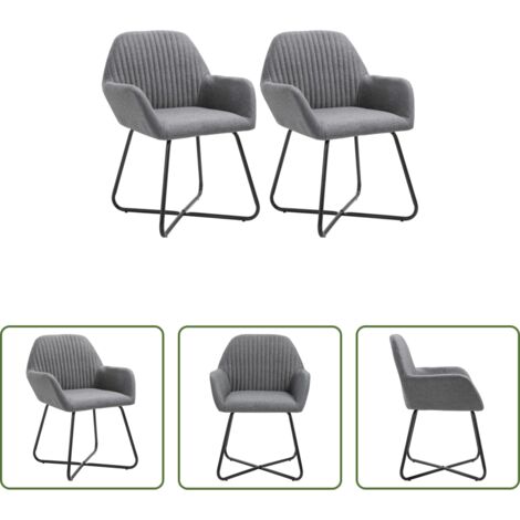 vidaXL Sedie in tessuto -  Sedie da Pranzo 2 pz Grigio Scuro in Tessuto