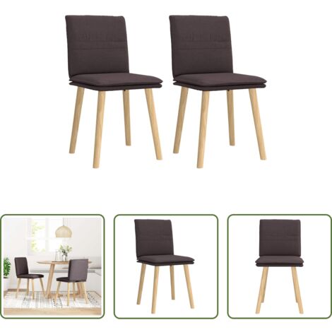vidaXL Sedie in tessuto -  Sedie da Pranzo 2 pz Marrone Scuro in Tessuto