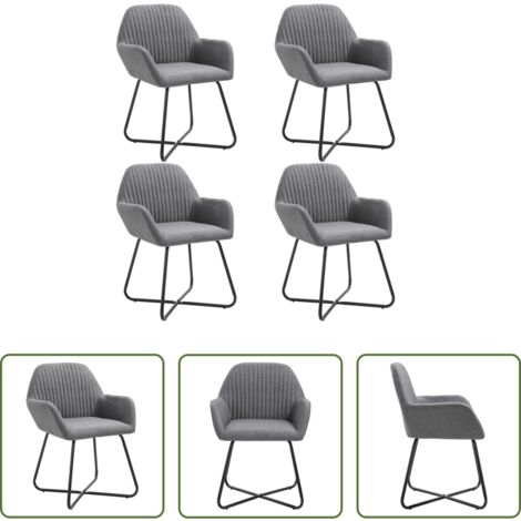 vidaXL Sedie in tessuto -  Sedie da Pranzo 4 pz Grigio Scuro in Tessuto