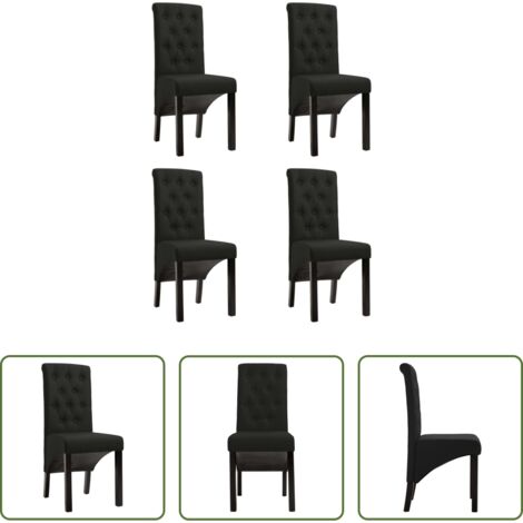 vidaXL Sedie in tessuto -  Sedie da Pranzo 4 pz Nere in Tessuto