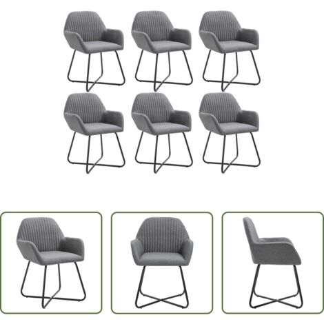 vidaXL Sedie in tessuto -  Sedie da Pranzo 6 pz Grigio Scuro in Tessuto