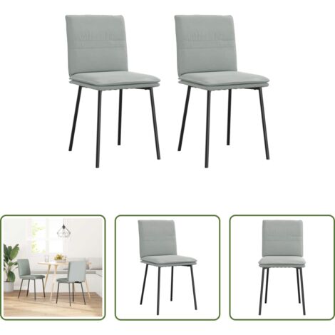 vidaXL Sedie in velluto -  Sedie da Pranzo 2 pz Grigio Chiaro in Velluto
