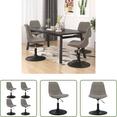 vidaXL Sedie in velluto -  Sedie da Pranzo Girevoli 4 pz Grigio Chiaro in Velluto