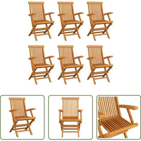 vidaXL Sedie pieghevoli -  Sedie da Giardino Pieghevoli 6 pz in Legno Massello di Teak
