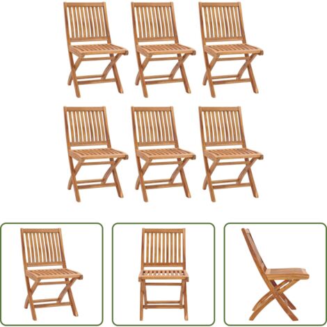 vidaXL Sedie pieghevoli -  Sedie da Giardino Pieghevoli 6 pz in Legno Massello di Teak