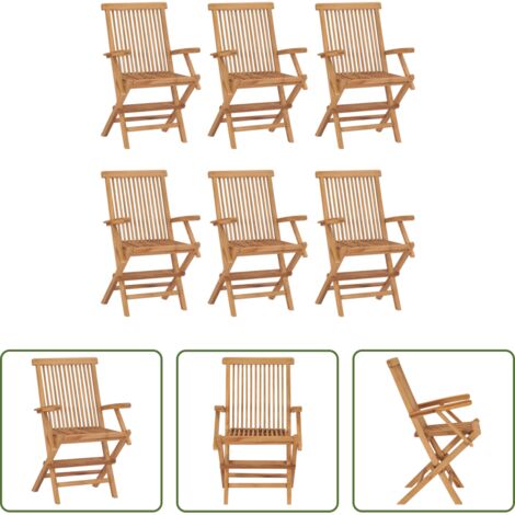 vidaXL Sedie pieghevoli -  Sedie da Giardino Pieghevoli 6 pz in Legno Massello di Teak