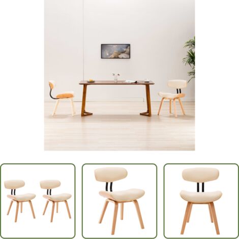 vidaXL Sedie pieghevoli -  Sedie da Pranzo 2 pz Crema in Legno Piegato e Similpelle