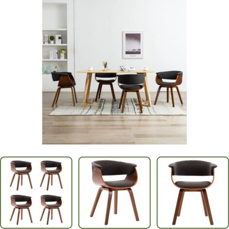 vidaXL Sedie pieghevoli -  Sedie da Pranzo 4 pz Grigie in Legno Piegato e Tessuto