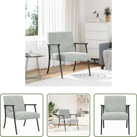 vidaXL Sedile in schiuma -  poltrona Grigio chiaro 59 x 75 x 78 cm Velluto