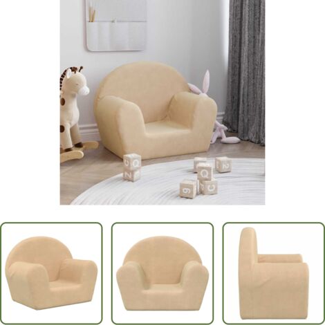 vidaXL Sedile per bambini -  Divano per Bambini Crema in Morbido Peluche