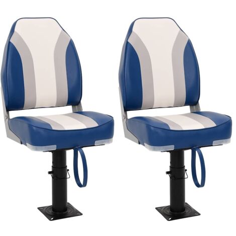 vidaXL Sedili Barca con Supporto 2pz Altezza Regolabile Girevole