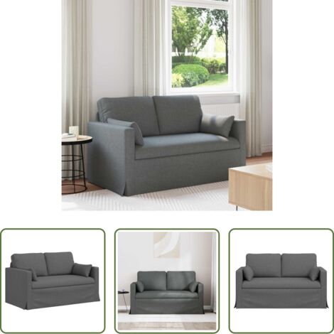 vidaXL Seduta comoda -  Divano Grigio scuro 139 x 78 x 80 cm Tessuto