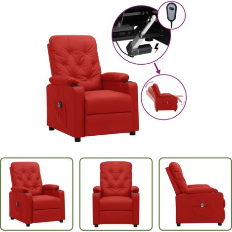 vidaXL Seduta comoda -  Poltrona Reclinabile Elettrica Rosso Vino in Similpelle