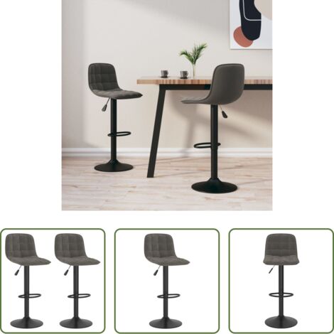 vidaXL Seduta comoda -  Sedie da Bar 2 pz Grigio Scuro in Velluto