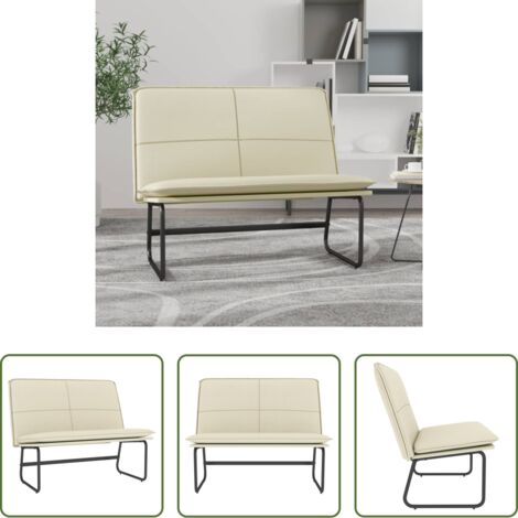 vidaXL Seduta confortevole -  Panca Crema 100x75x76 cm in Similpelle