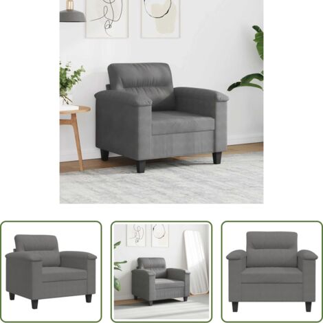 vidaXL Seduta confortevole -  Poltrona Grigio Scuro 60 cm in Tessuto Microfibra