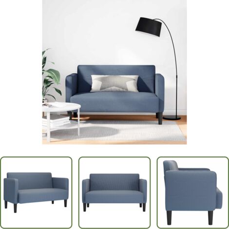 vidaXL Seduta -  Divano Divanetto Blu 109 cm Tessuto di Velluto a Coste